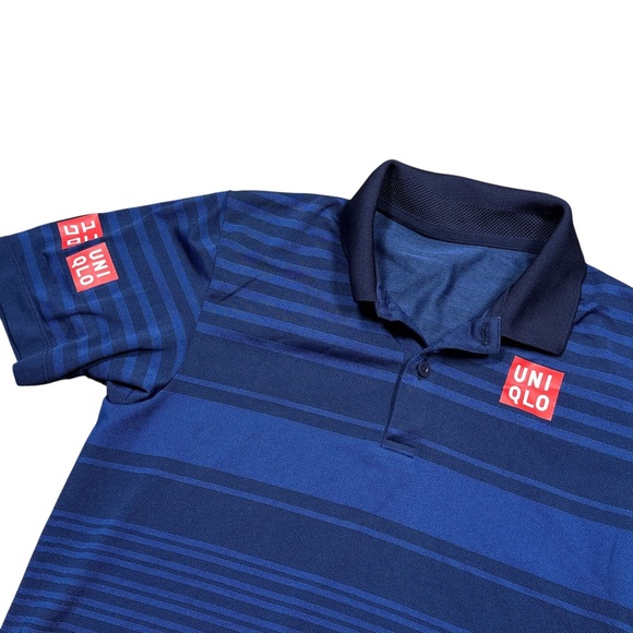 Uniqlo x Kei Nishikori 2017 French Open Tennis Dry-Ex Polo Shirt Mens US XS - Picture 3 of 6